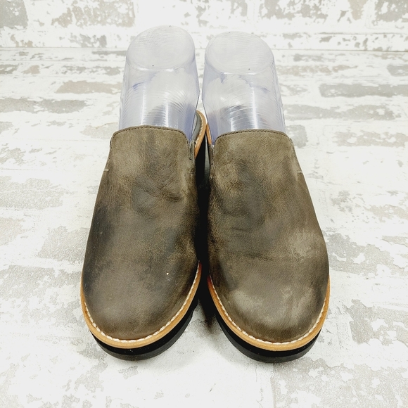 New Eileen Fisher Loti Brown Leather Platform Clogs T588 - Picture 3 of 12